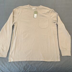 Goodfellow & Co Shirt Mens XL Taupe Long Sleeve Pocket Standard‎ Fit Cotton New